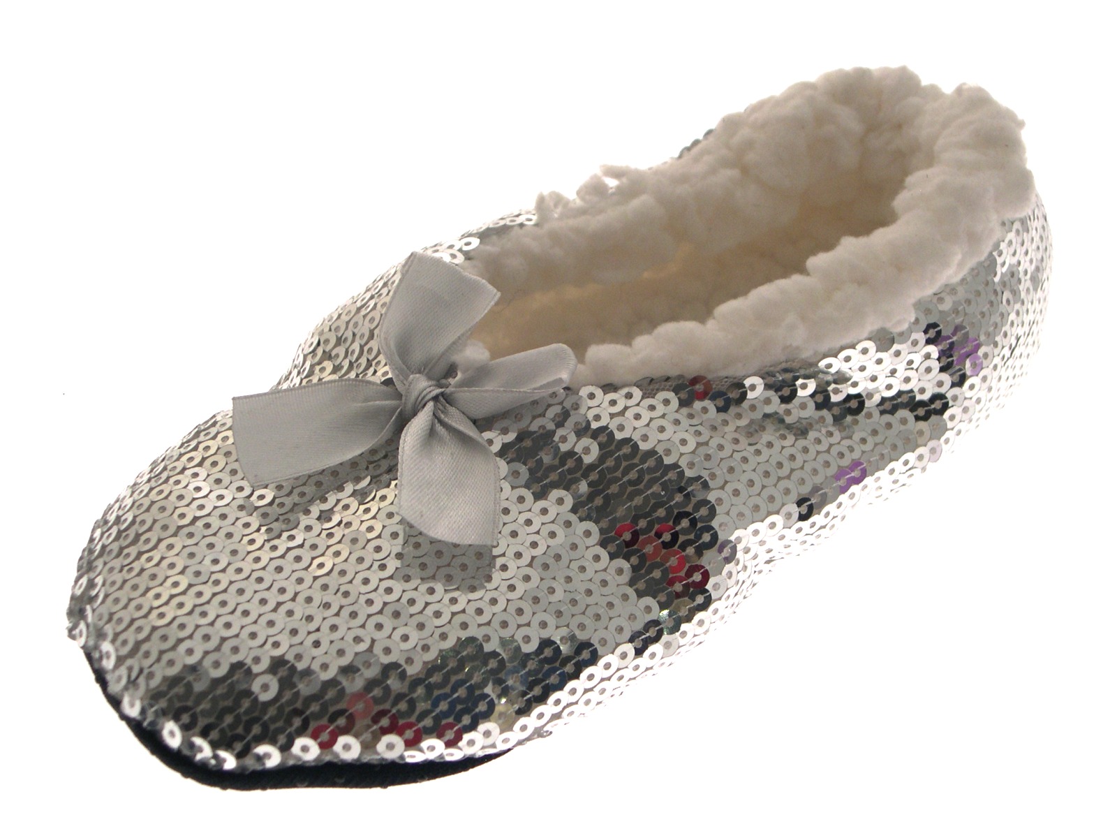 Womens Sequin Sherpa Fur Lined Slipper Socks Ladies Slippers Booties Size UK 38 eBay
